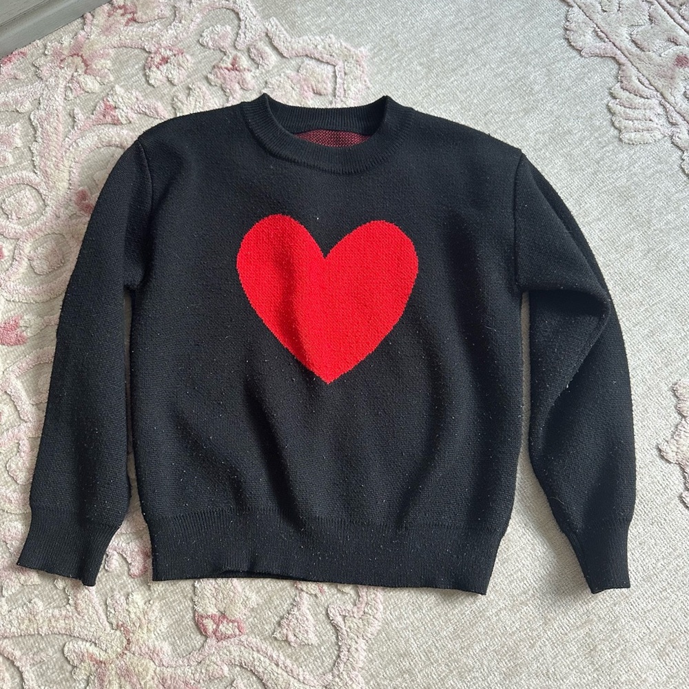 Black and Red Valentines Heart Sweater 3T